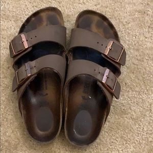 Brown Birkenstock Arizona sandals